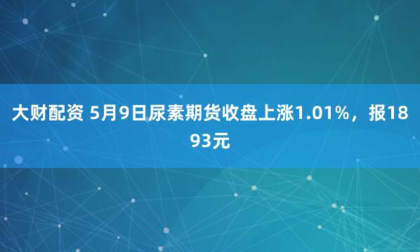 大财配资 5月9日尿素期货收盘上涨1.01%，报1893元